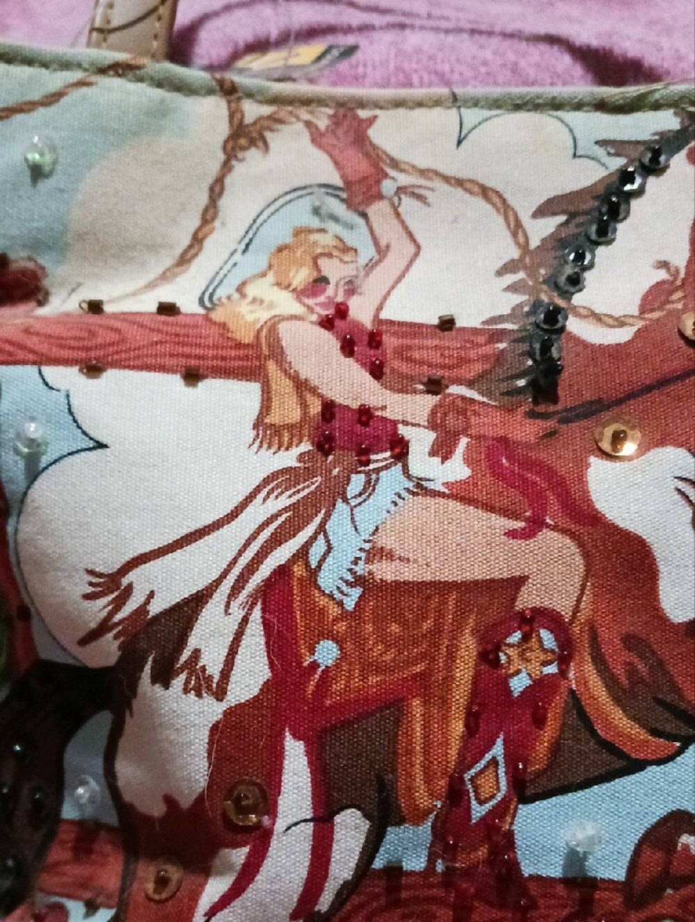 Western Horse and Cowgirl Print Small Bag NWT - Picture 8 of 16